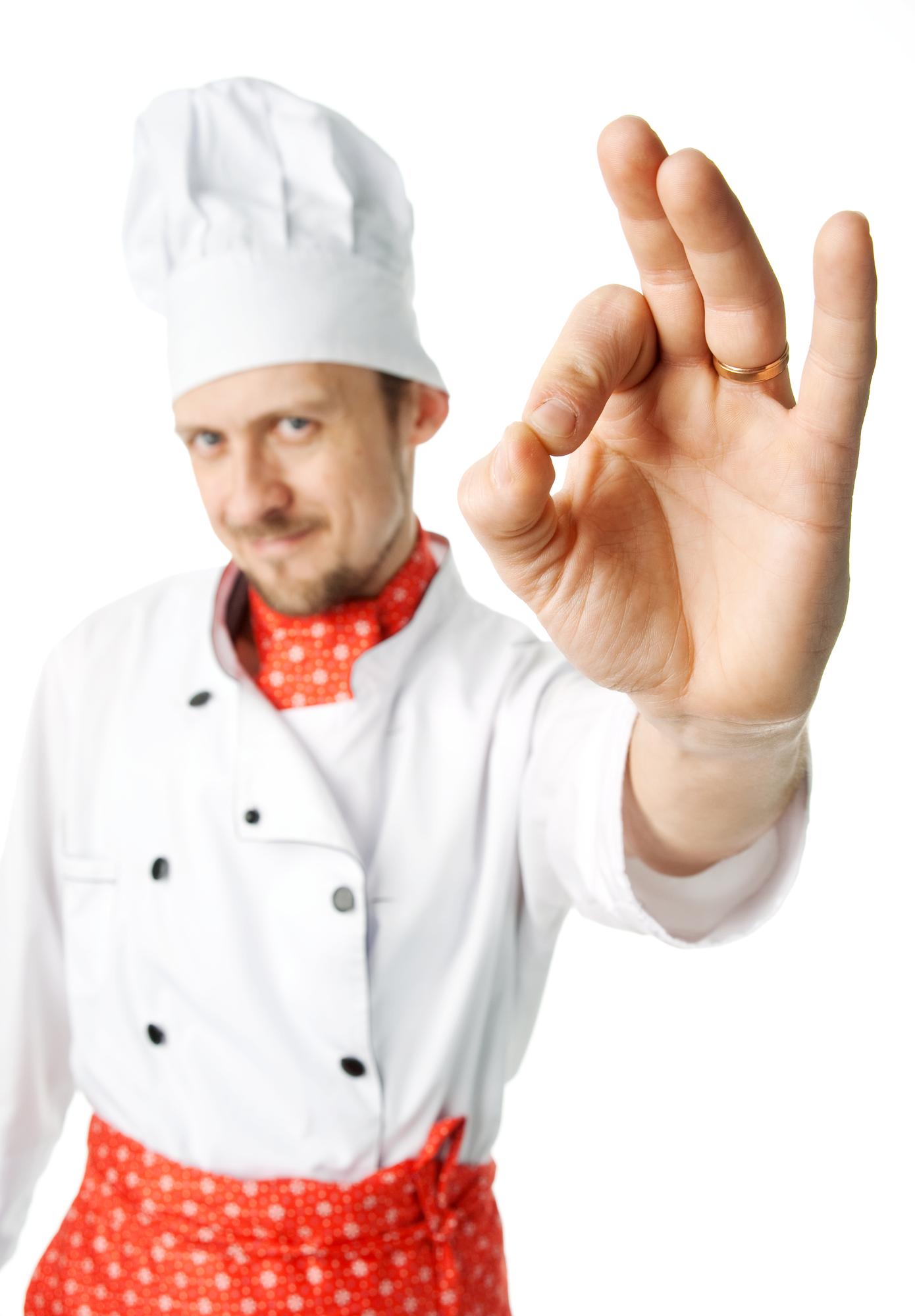 Workshop table with chef demonstrating